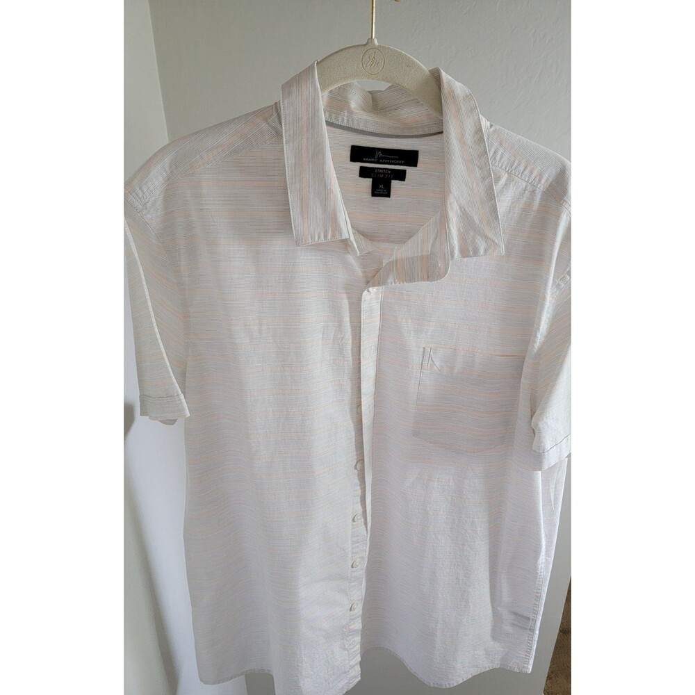 Marc Anthony XL shirt multi-stripe light pink and gray